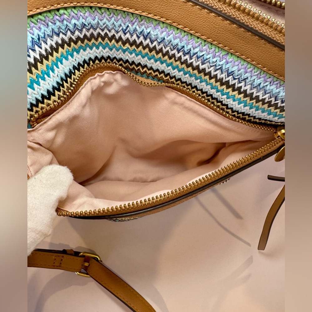 New With Tag Style & Co Straw North South Crossbody Bag In Multicolor Bl… - Picture 6 of 10